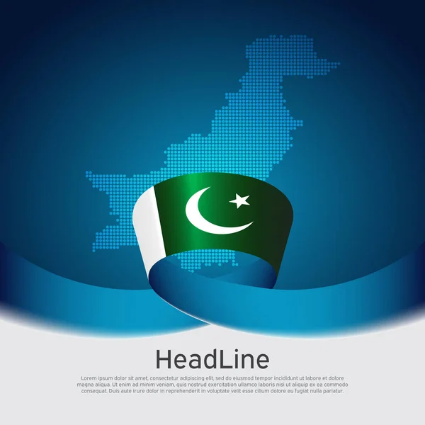 Fondo Bandera Pakistán Diseño Vectorial Mapa Mosaico Bandera Pakistán Sobre — Vector de stock