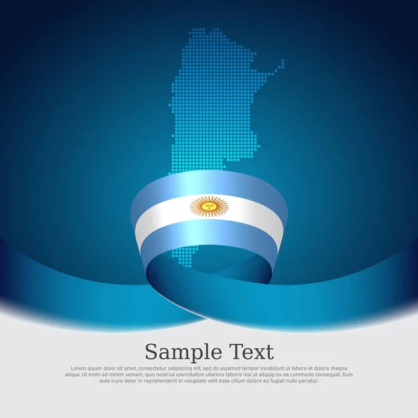 Аргентинський Прапор Мозаїчна Карта Аргентинський Прапор Синьому Білому Тлі Національний — стоковий вектор