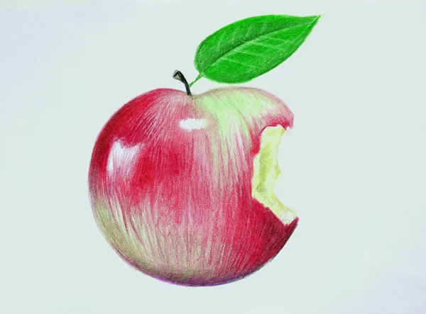 Jabłko Owoc Craon Rysunek — Zdjęcie stockowe