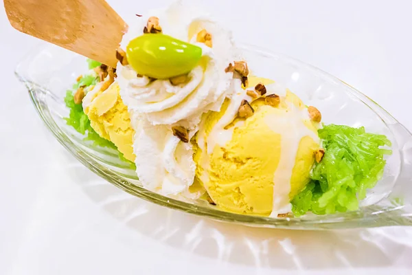 Zmrzlina Mango Chuť Domácí Nízkokalorické — Stock fotografie