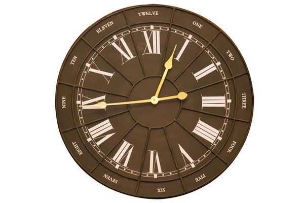 Relógio Parede Vintage Fundo Branco — Fotografia de Stock