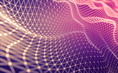 Noktaları ve çizgileri birleştiren soyut çokgen uzay düşük polyester arka plan. Bağlantı yapısı. 3d oluşturma