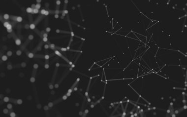 Noktaları ve çizgileri birleştiren soyut çokgen uzay düşük polyester arka plan. Bağlantı yapısı. 3d oluşturma