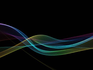 Parlayan soyut dalgalar ve soyut arkaplan ile koyu soyut arkaplan