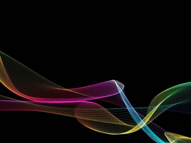 Parlayan soyut dalgalar ve soyut arkaplan ile koyu soyut arkaplan