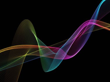 Parlayan soyut dalgalar ve soyut arkaplan ile koyu soyut arkaplan