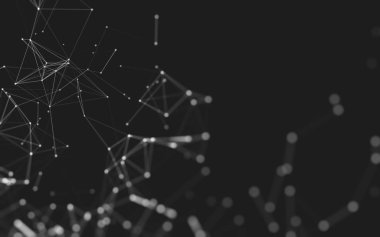 Noktaları ve çizgileri birleştiren soyut çokgen uzay düşük polyester arka plan. Bağlantı yapısı. 3d oluşturma