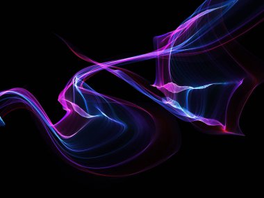 Parlayan soyut dalgalar ve soyut arkaplan ile koyu soyut arkaplan