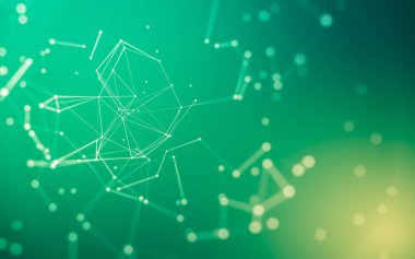 Noktaları ve çizgileri birleştiren soyut çokgen uzay düşük polyester arka plan. Bağlantı yapısı. 3d oluşturma