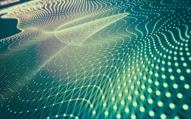 Noktaları ve çizgileri birleştiren soyut çokgen uzay düşük polyester arka plan. Bağlantı yapısı. 3d oluşturma