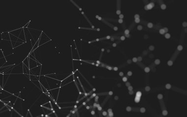 Noktaları ve çizgileri birleştiren soyut çokgen uzay düşük polyester arka plan. Bağlantı yapısı. 3d oluşturma