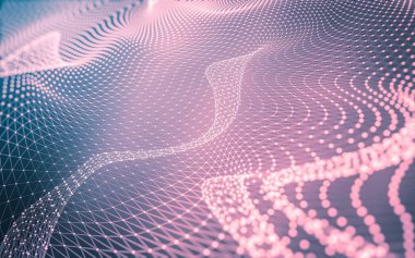 Noktaları ve çizgileri birleştiren soyut çokgen uzay düşük polyester arka plan. Bağlantı yapısı. 3d oluşturma