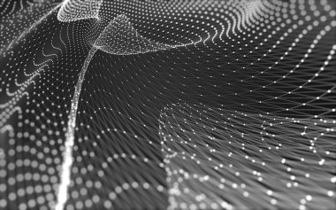 Noktaları ve çizgileri birleştiren soyut çokgen uzay düşük polyester arka plan. Bağlantı yapısı. 3d oluşturma