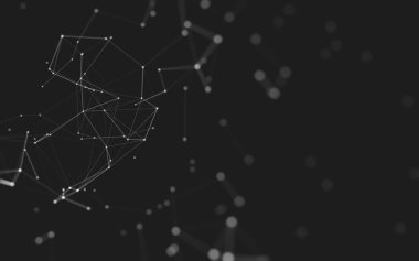 Noktaları ve çizgileri birleştiren soyut çokgen uzay düşük polyester arka plan. Bağlantı yapısı. 3d oluşturma