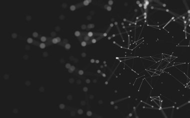 Noktaları ve çizgileri birleştiren soyut çokgen uzay düşük polyester arka plan. Bağlantı yapısı. 3d oluşturma