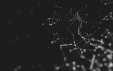 Noktaları ve çizgileri birleştiren soyut çokgen uzay düşük polyester arka plan. Bağlantı yapısı. 3d oluşturma