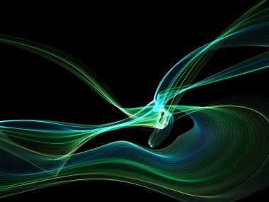 Parlayan soyut dalgalar ve soyut arkaplan ile koyu soyut arkaplan