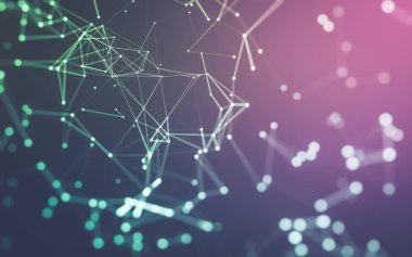 Noktaları ve çizgileri birleştiren soyut çokgen uzay düşük polyester arka plan. Bağlantı yapısı. 3d oluşturma