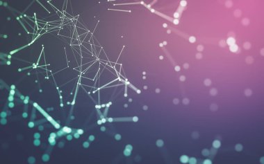 Noktaları ve çizgileri birleştiren soyut çokgen uzay düşük polyester arka plan. Bağlantı yapısı. 3d oluşturma