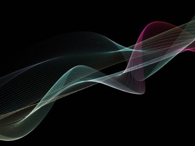 Parlayan soyut dalgalar ve soyut arkaplan ile koyu soyut arkaplan