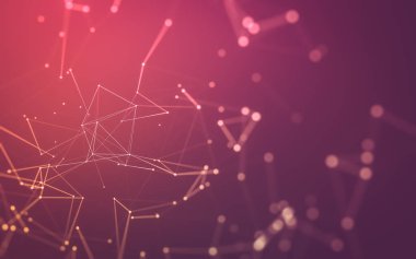 Noktaları ve çizgileri birleştiren soyut çokgen uzay düşük polyester arka plan. Bağlantı yapısı. 3d oluşturma