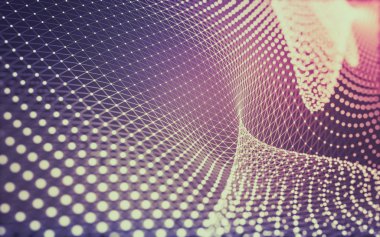 Noktaları ve çizgileri birleştiren soyut çokgen uzay düşük polyester arka plan. Bağlantı yapısı. 3d oluşturma