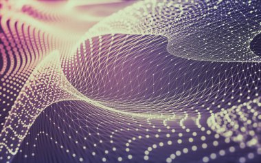 Noktaları ve çizgileri birleştiren soyut çokgen uzay düşük polyester arka plan. Bağlantı yapısı. 3d oluşturma