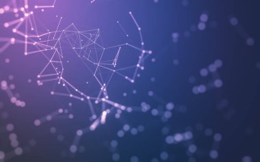 Noktaları ve çizgileri birleştiren soyut çokgen uzay düşük polyester arka plan. Bağlantı yapısı. 3d oluşturma