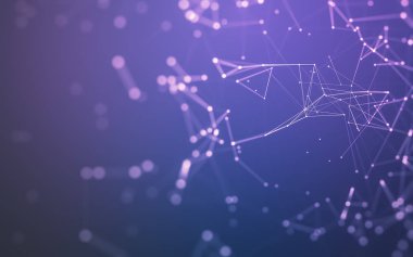 Noktaları ve çizgileri birleştiren soyut çokgen uzay düşük polyester arka plan. Bağlantı yapısı. 3d oluşturma