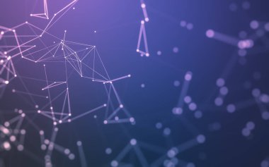 Noktaları ve çizgileri birleştiren soyut çokgen uzay düşük polyester arka plan. Bağlantı yapısı. 3d oluşturma