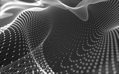 Noktaları ve çizgileri birleştiren soyut çokgen uzay düşük polyester arka plan. Bağlantı yapısı. 3d oluşturma