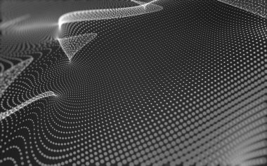 Noktaları ve çizgileri birleştiren soyut çokgen uzay düşük polyester arka plan. Bağlantı yapısı. 3d oluşturma