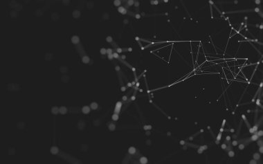 Noktaları ve çizgileri birleştiren soyut çokgen uzay düşük polyester arka plan. Bağlantı yapısı. 3d oluşturma