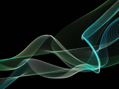 Parlayan soyut dalgalar ve soyut arkaplan ile koyu soyut arkaplan