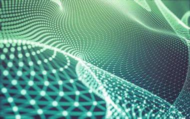 Noktaları ve çizgileri birleştiren soyut çokgen uzay düşük polyester arka plan. Bağlantı yapısı. 3d oluşturma