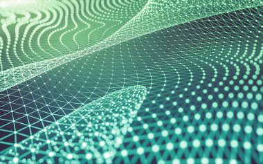 Noktaları ve çizgileri birleştiren soyut çokgen uzay düşük polyester arka plan. Bağlantı yapısı. 3d oluşturma