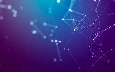 Noktaları ve çizgileri birleştiren soyut çokgen uzay düşük polyester arka plan. Bağlantı yapısı. 3d oluşturma