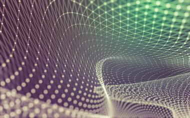 Noktaları ve çizgileri birleştiren soyut çokgen uzay düşük polyester arka plan. Bağlantı yapısı. 3d oluşturma