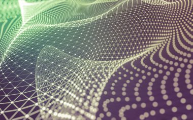 Noktaları ve çizgileri birleştiren soyut çokgen uzay düşük polyester arka plan. Bağlantı yapısı. 3d oluşturma