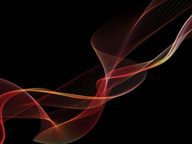 Parlayan soyut dalgalar ve soyut arkaplan ile koyu soyut arkaplan