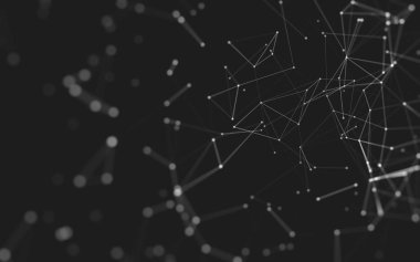 Noktaları ve çizgileri birleştiren soyut çokgen uzay düşük polyester arka plan. Bağlantı yapısı. 3d oluşturma