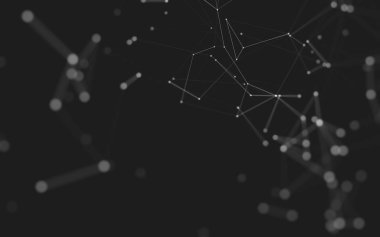 Noktaları ve çizgileri birleştiren soyut çokgen uzay düşük polyester arka plan. Bağlantı yapısı. 3d oluşturma