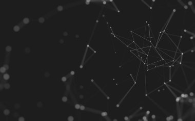 Noktaları ve çizgileri birleştiren soyut çokgen uzay düşük polyester arka plan. Bağlantı yapısı. 3d oluşturma