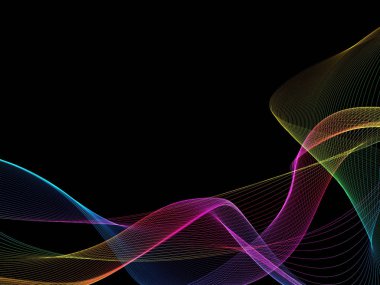 Parlayan soyut dalgalar ve soyut arkaplan ile koyu soyut arkaplan