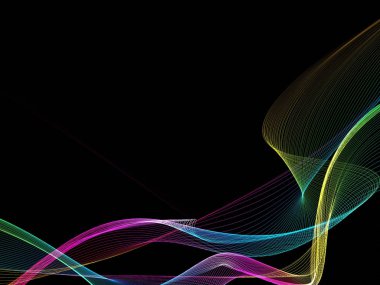 Parlayan soyut dalgalar ve soyut arkaplan ile koyu soyut arkaplan