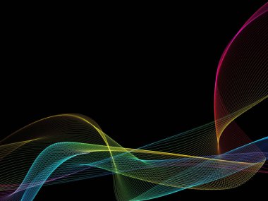 Parlayan soyut dalgalar ve soyut arkaplan ile koyu soyut arkaplan