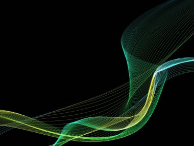 Parlayan soyut dalgalar ve soyut arkaplan ile koyu soyut arkaplan