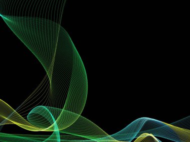 Parlayan soyut dalgalar ve soyut arkaplan ile koyu soyut arkaplan