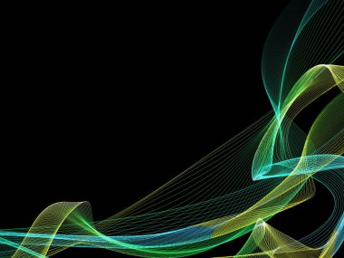 Parlayan soyut dalgalar ve soyut arkaplan ile koyu soyut arkaplan