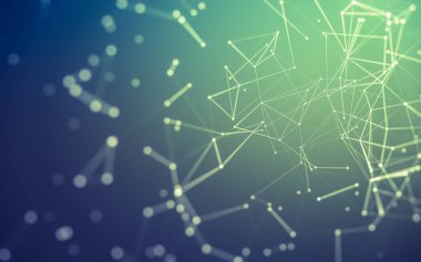 Noktaları ve çizgileri birleştiren soyut çokgen uzay düşük polyester arka plan. Bağlantı yapısı. 3d oluşturma